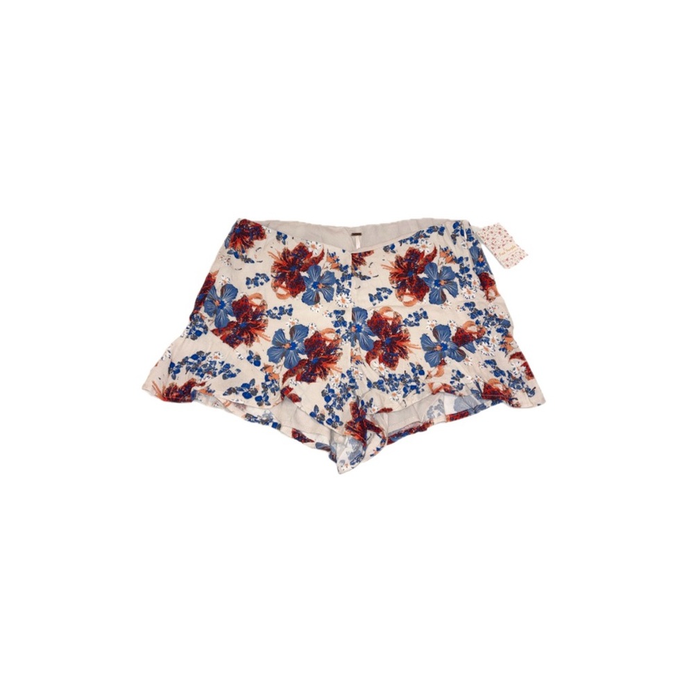 NWT Free People Fiona Printed Flutter Shorts in Sand Dollar Combo – Size 8